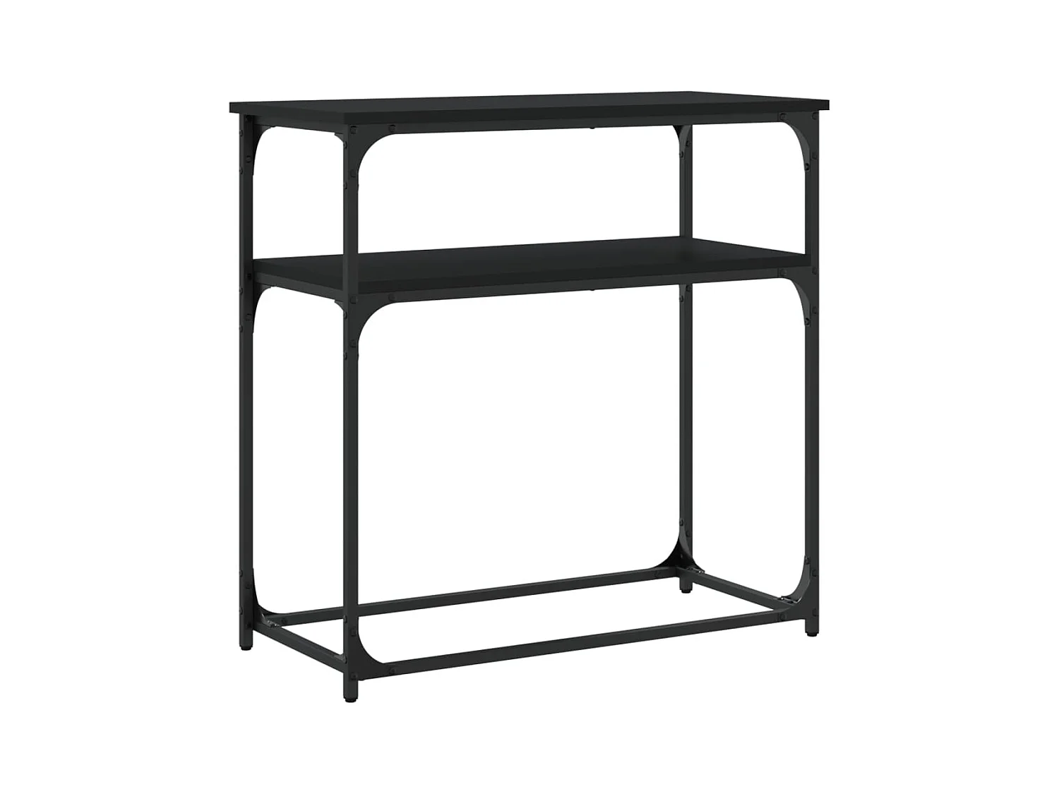 Table console noir 75x35,5x75 cm bois d'ingénierie