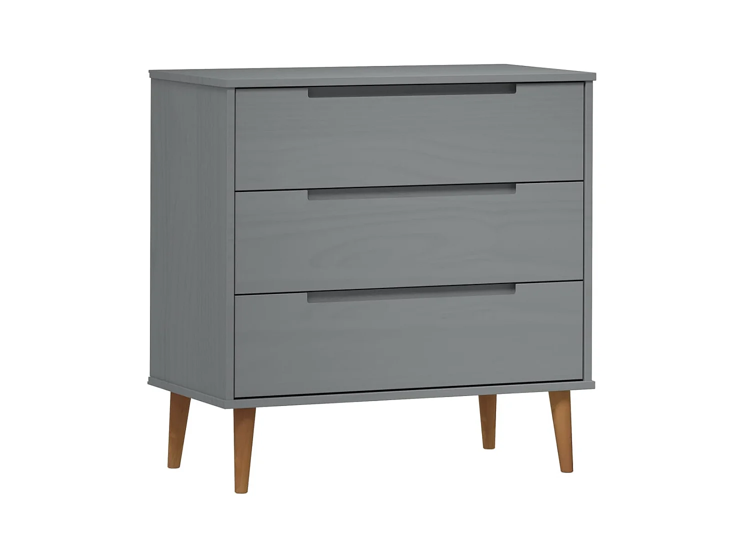 Grijze ladekast 80x40x80 cm Massief grenenhout