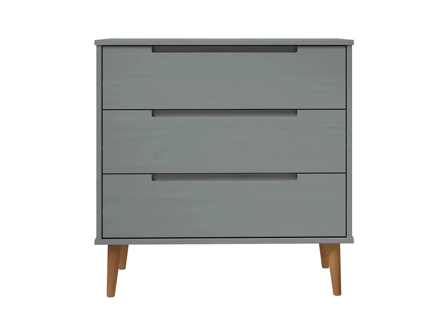 Grijze ladekast 80x40x80 cm Massief grenenhout