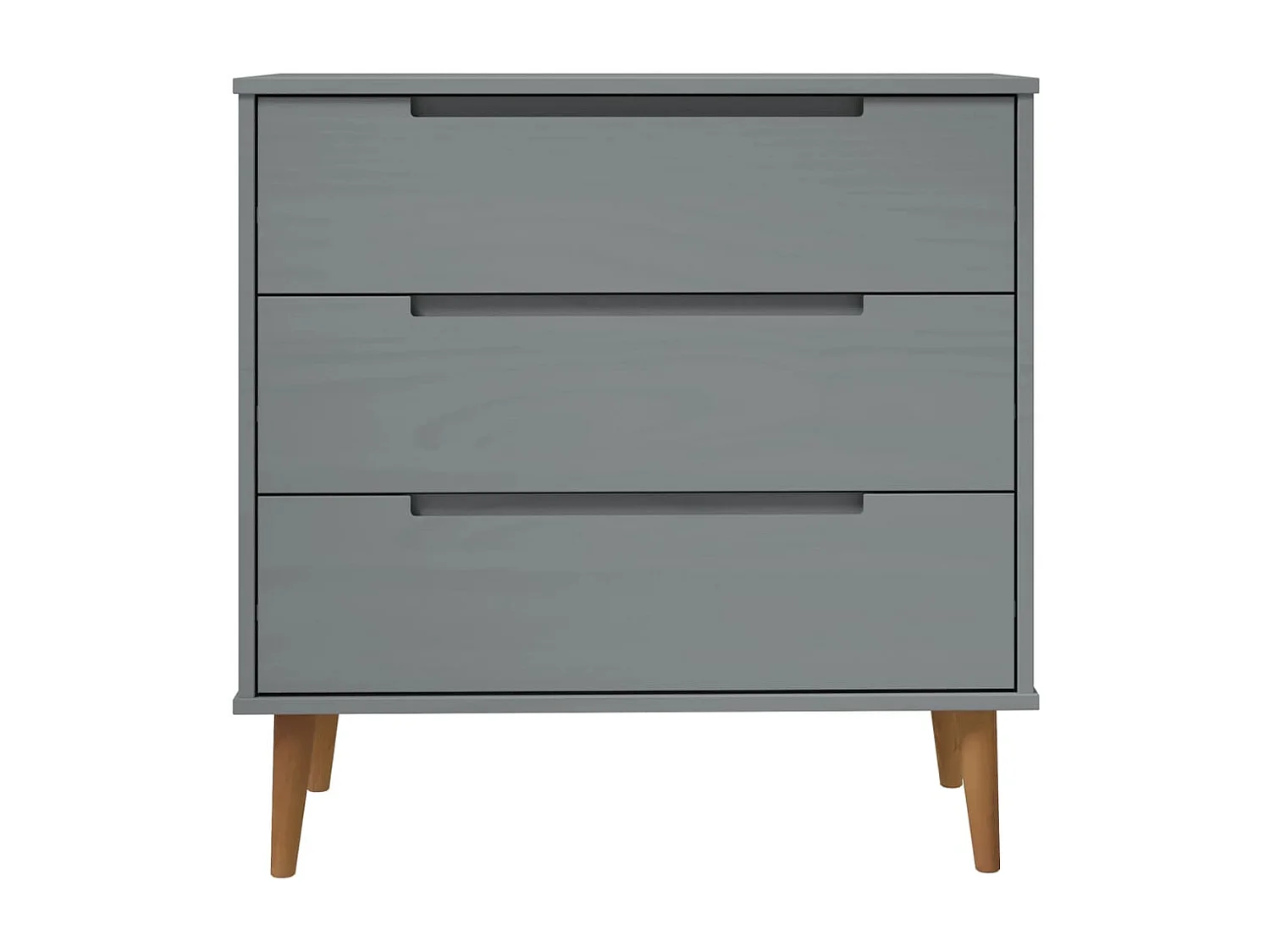 Commode Gris 80x40x80 cm Bois de pin massif