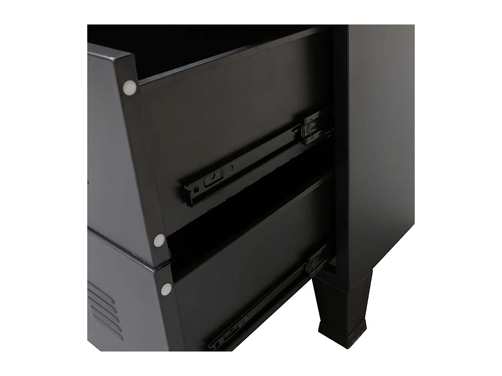 Cassettiera in metallo stile industriale 78x40x93 cm nera