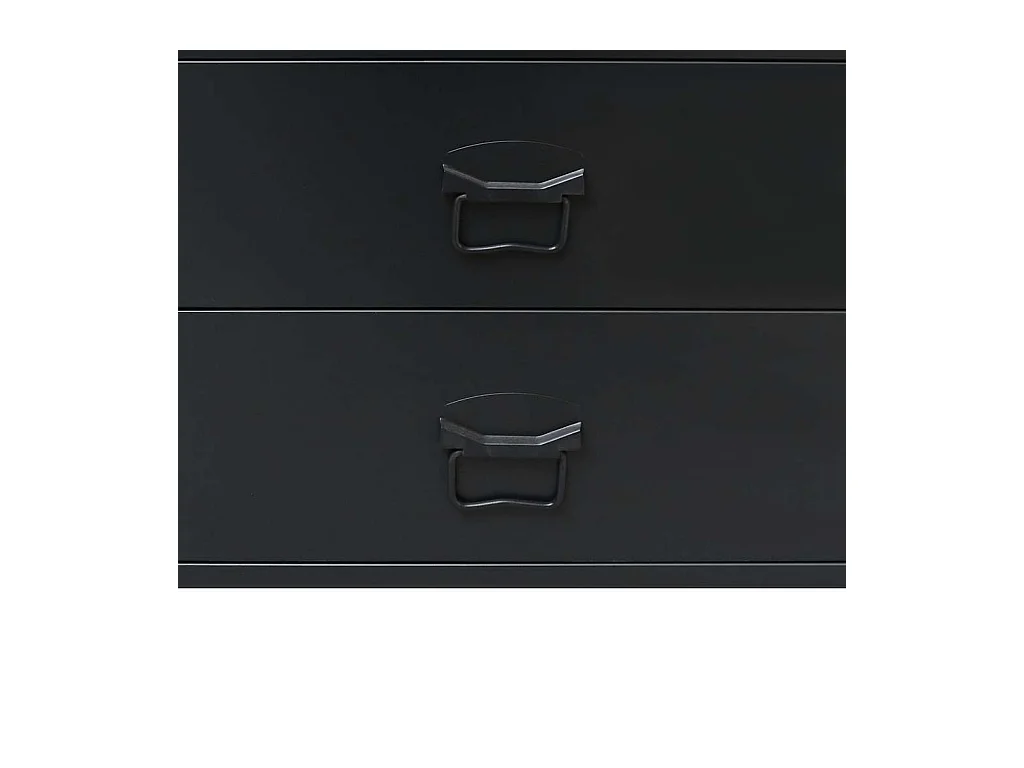 Cassettiera in metallo stile industriale 78x40x93 cm nera