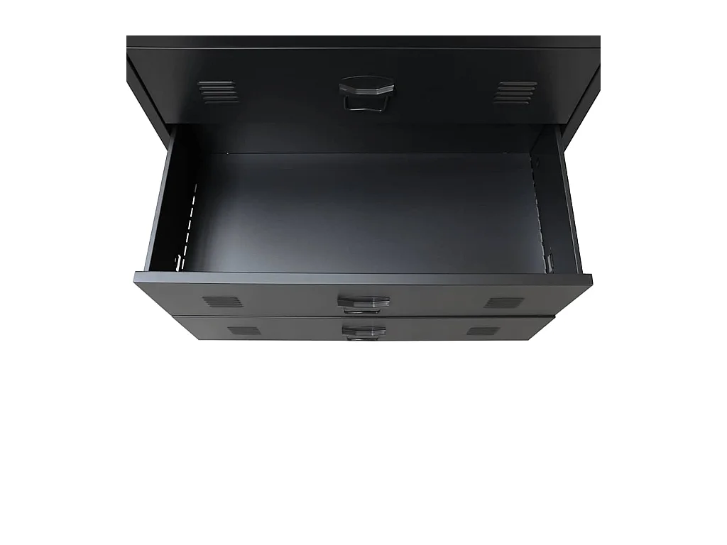 Cassettiera in metallo stile industriale 78x40x93 cm nera