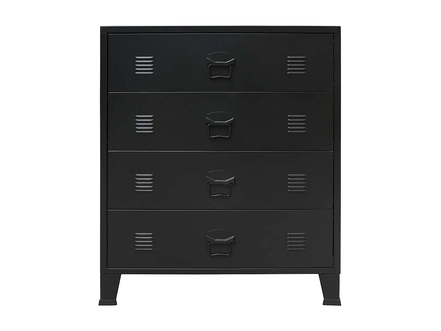 Commode à tiroirs Métal Style Industriel 78x40x93 cm Noir