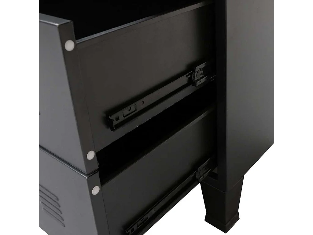 Commode à tiroirs Métal Style Industriel 78x40x93 cm Noir