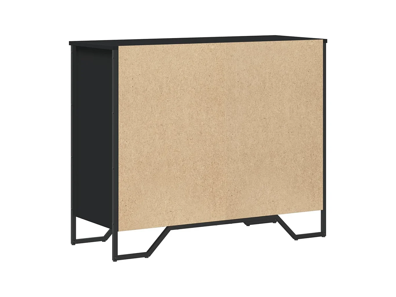 Cassettiera nera 91x35,5x74,5 cm in legno ingegnerizzato