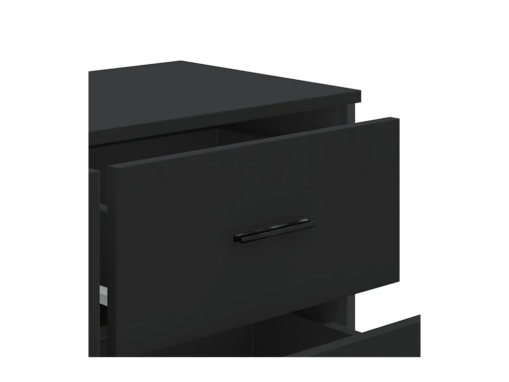 Cassettiera nera 91x35,5x74,5 cm in legno ingegnerizzato