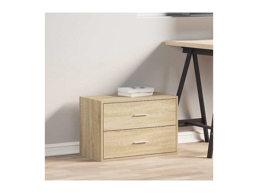 Armoire avec 2 tiroirs chêne sonoma 60x31x40 cm bois ingénierie