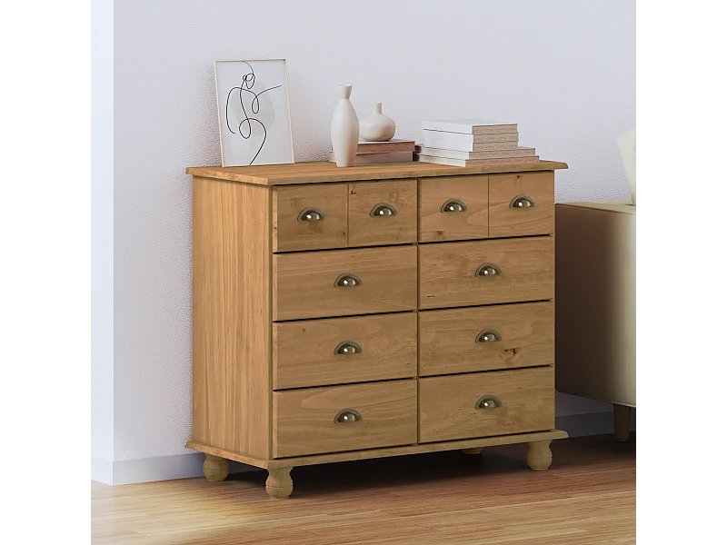 Commode Marron miel 91x40x79 cm en pin massif