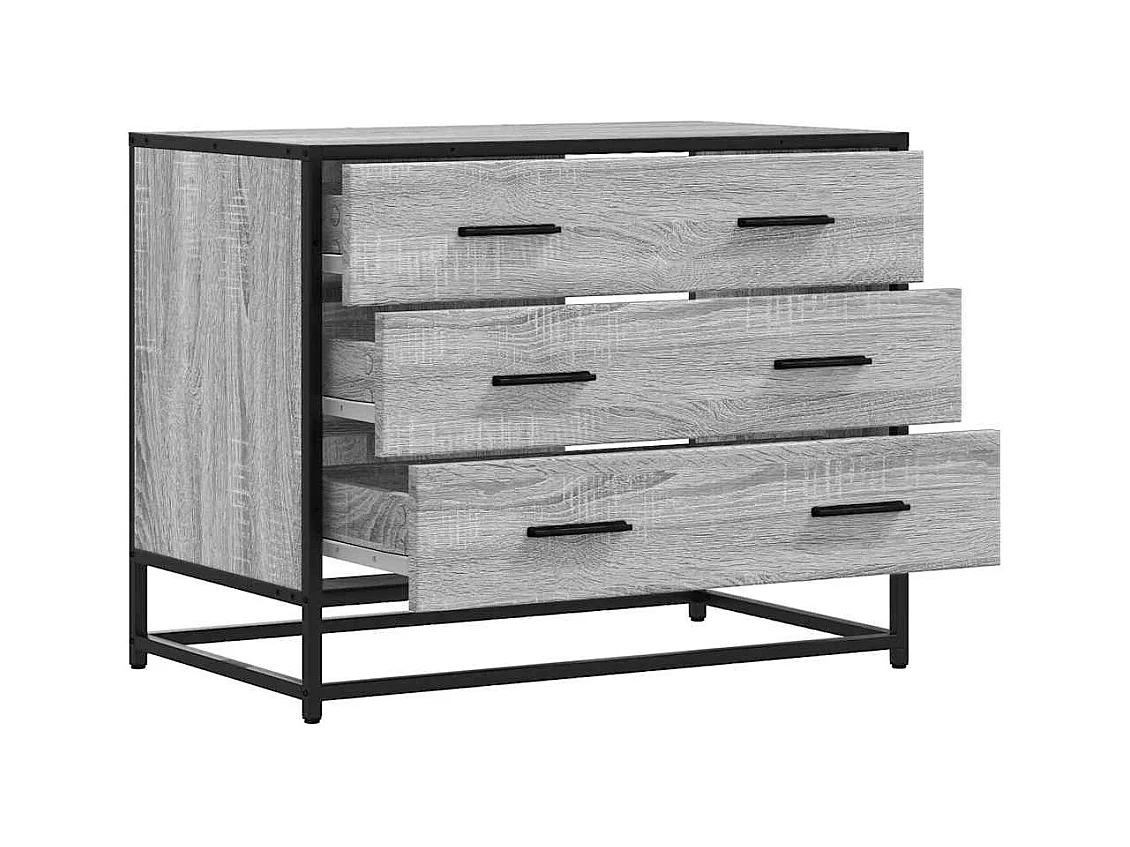 Sonoma grijze ladekast 70x41x56 cm bewerkt hout