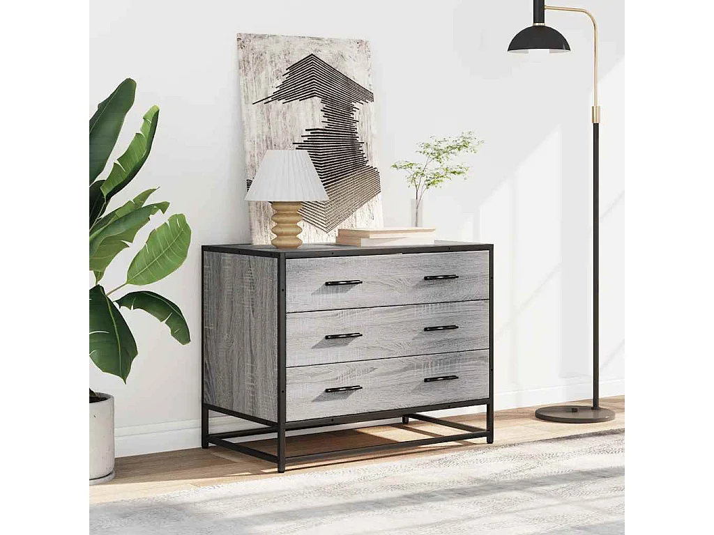 Commode sonoma gris 70x41x56 cm bois d'ingénierie