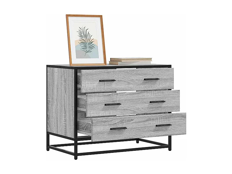 Sonoma grijze ladekast 70x41x56 cm bewerkt hout