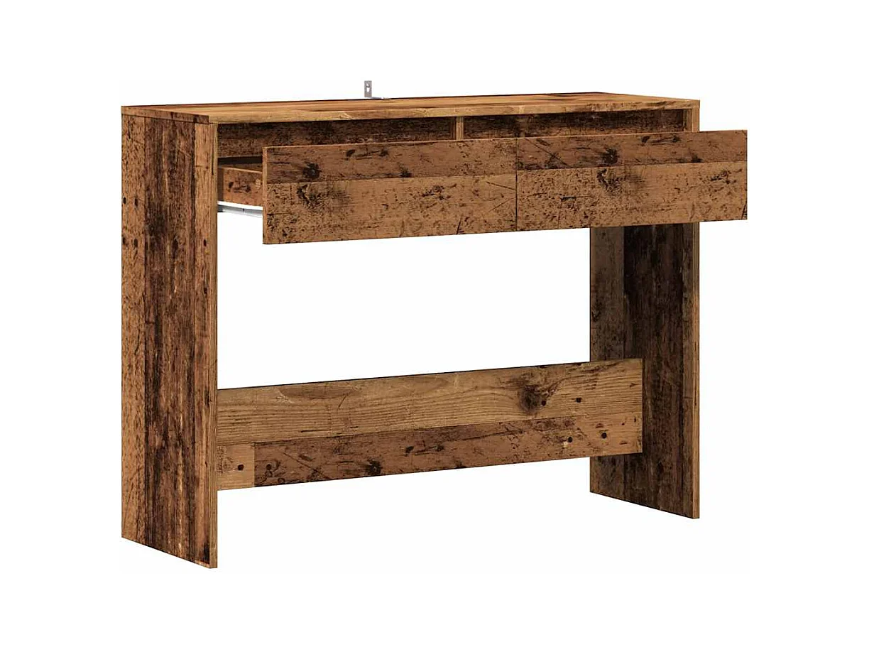 Table console vieux bois 100x35x76,5 cm bois d'ingénierie