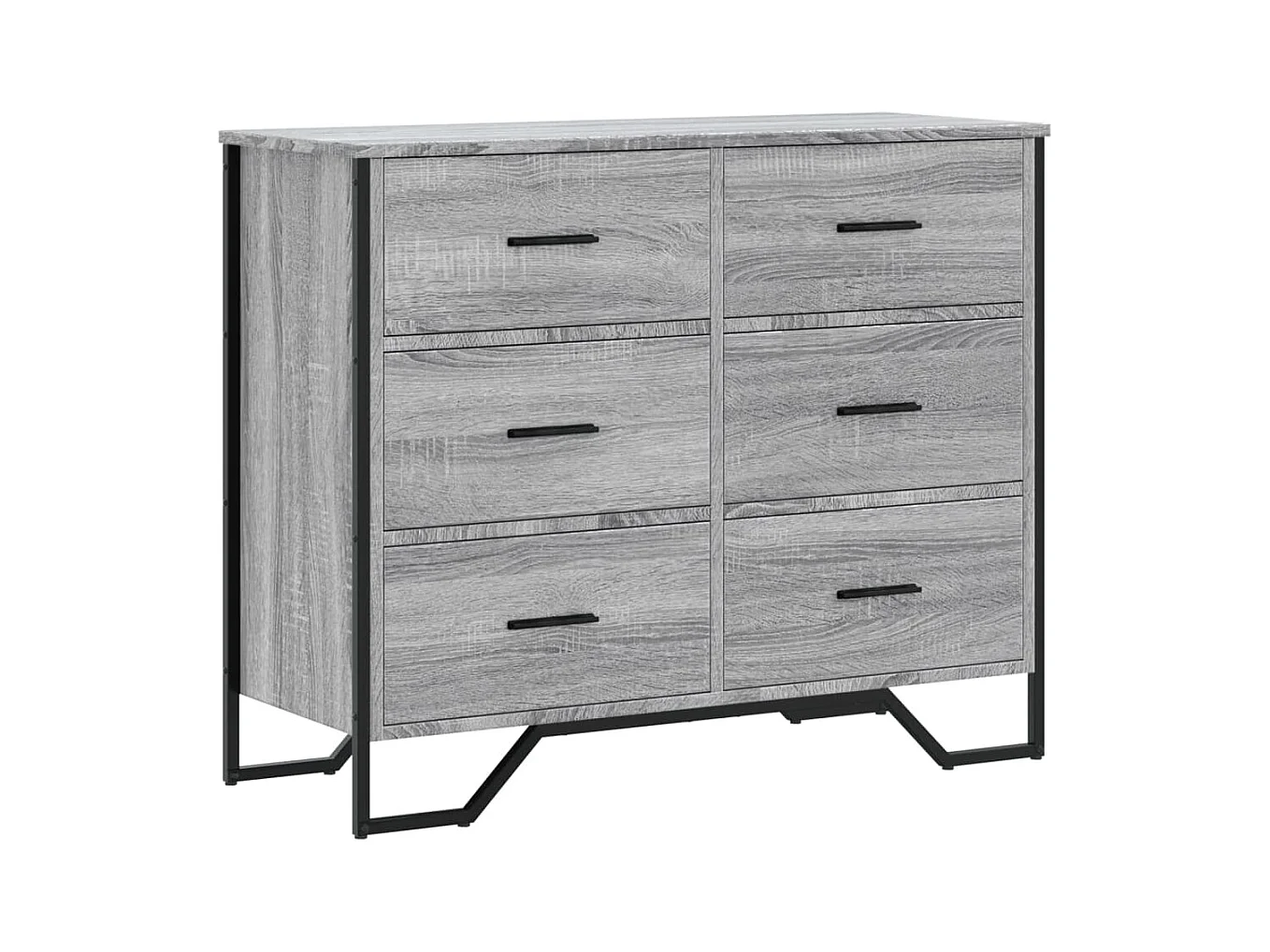 Sonoma grijze ladekast 91x35,5x74,5 cm bewerkt hout