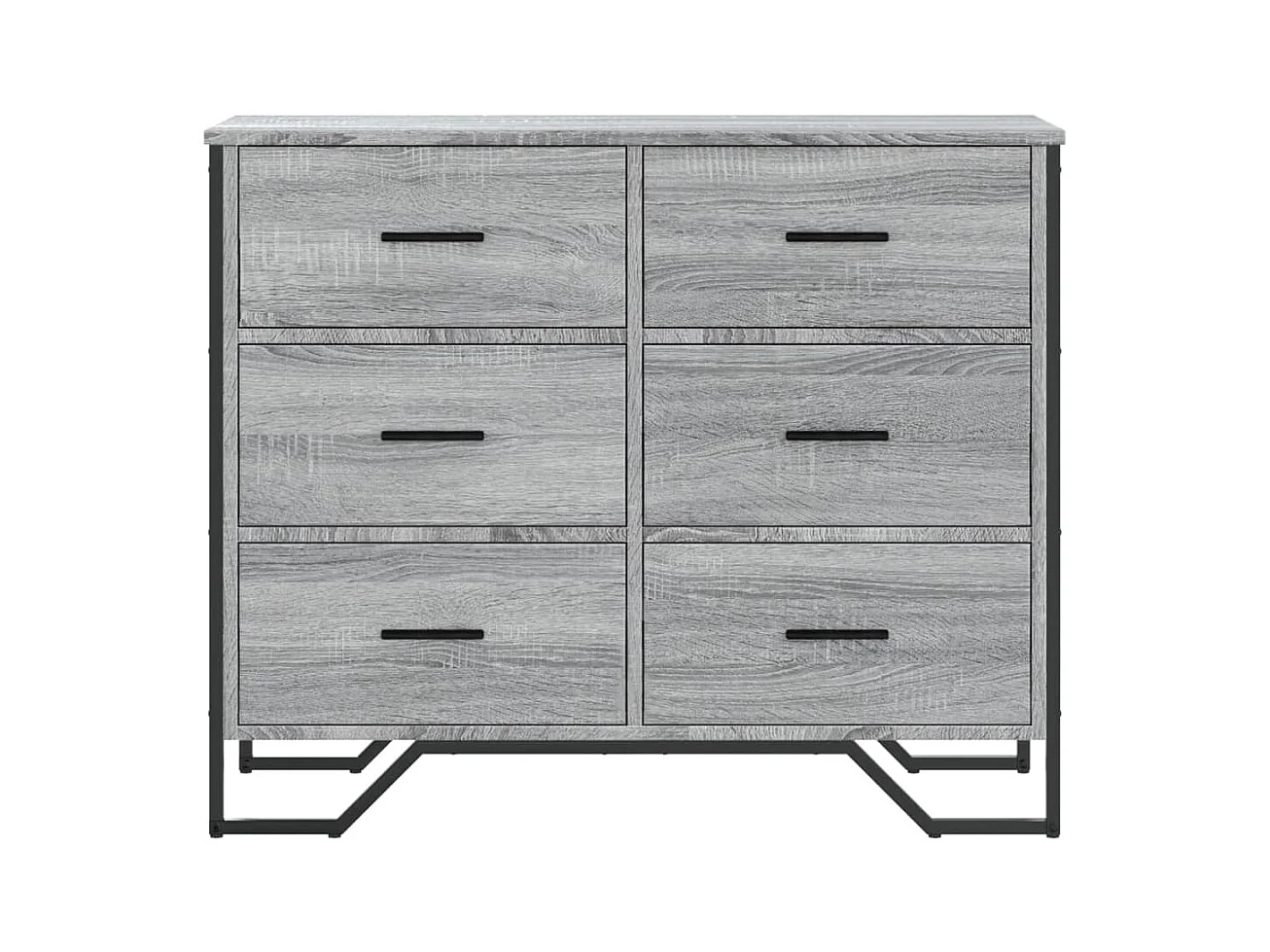 Sonoma grijze ladekast 91x35,5x74,5 cm bewerkt hout