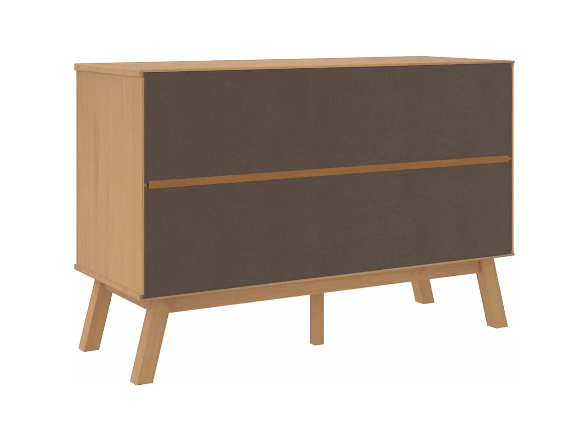 Cassettiera marrone  in legno massello di pino