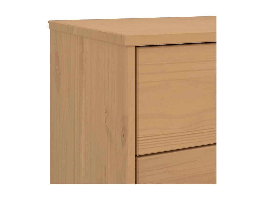 Cassettiera marrone  in legno massello di pino