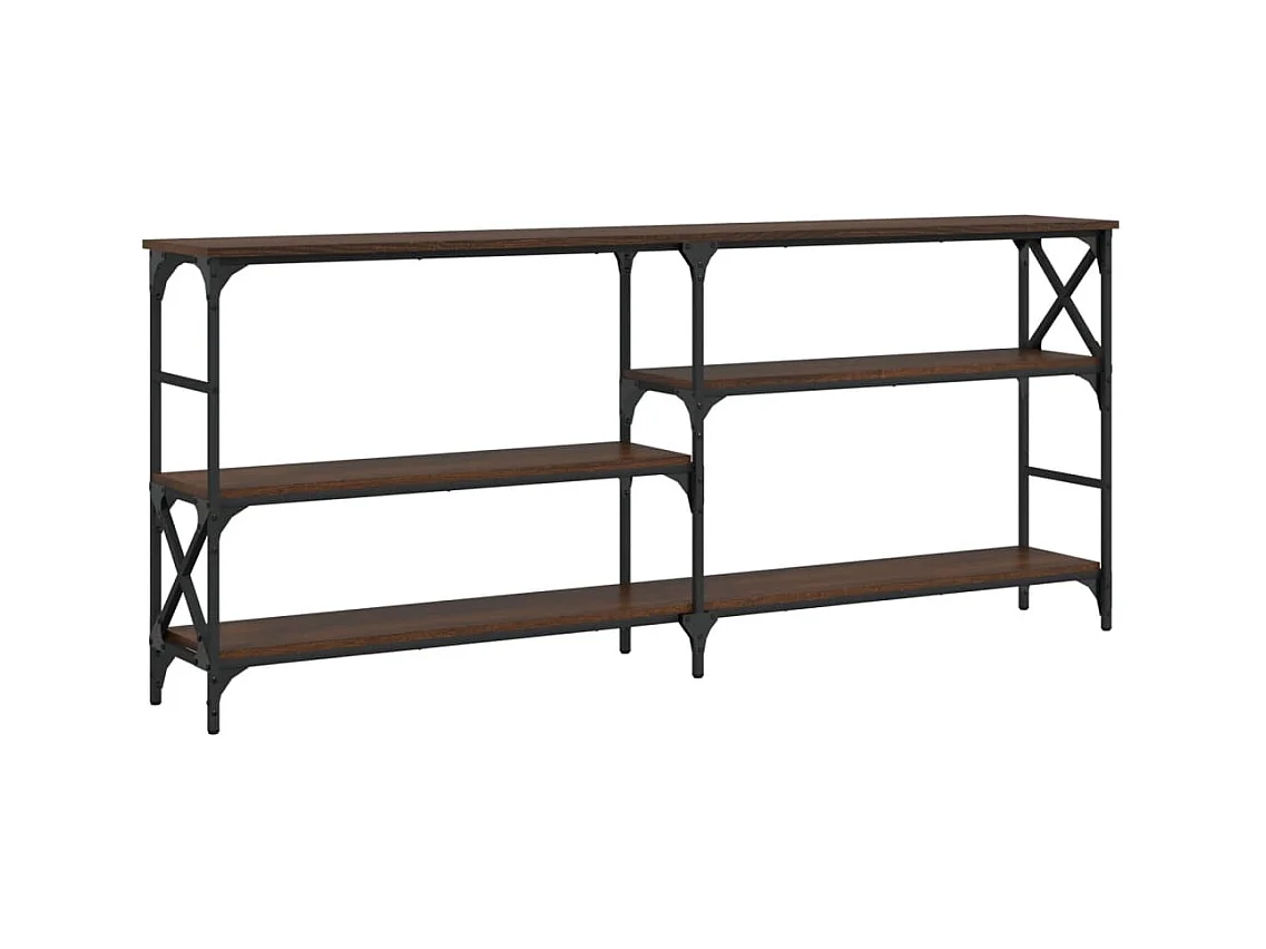 Table console chêne marron 180x29x76,5 cm bois d'ingénierie