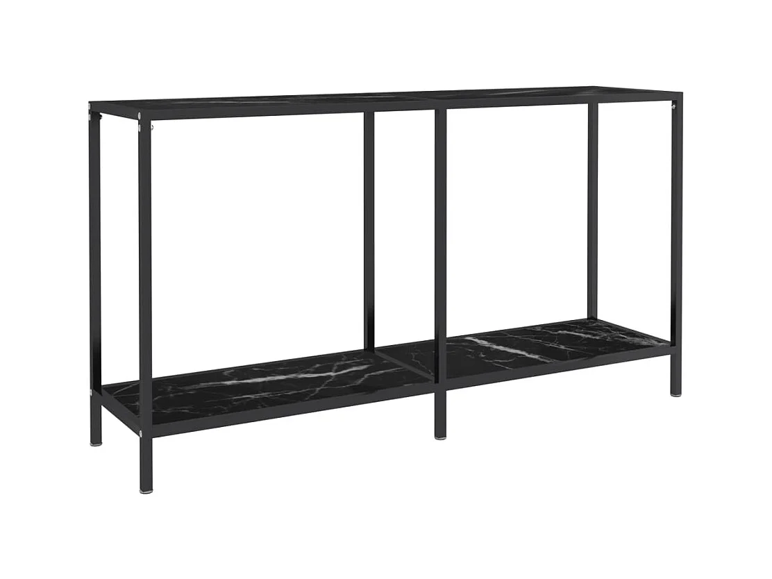 Table console Noir 140x35x75,5 cm Verre trempé