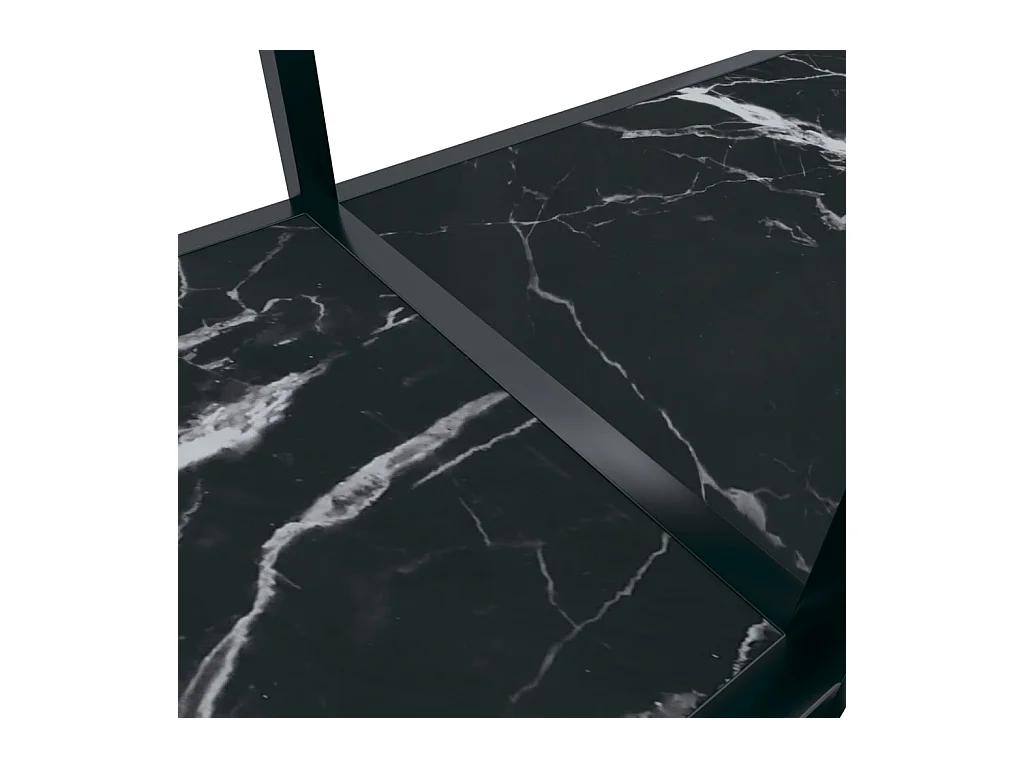Table console Noir 140x35x75,5 cm Verre trempé