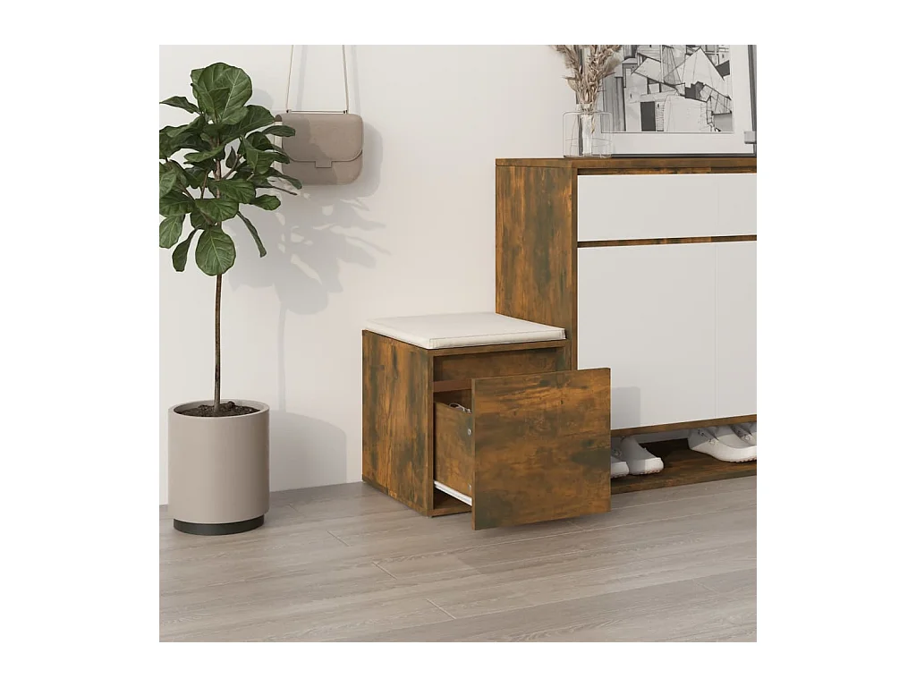 Ladekast Gerookt eikenhout 40,5x40x40 cm Technisch hout