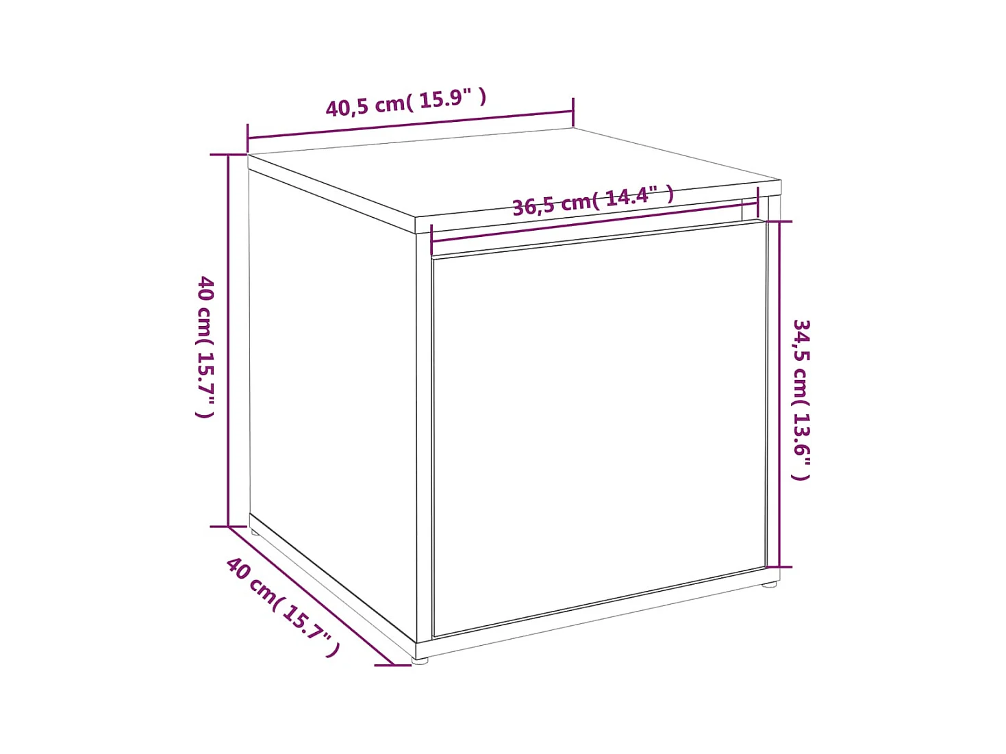 Ladekast Gerookt eikenhout 40,5x40x40 cm Technisch hout