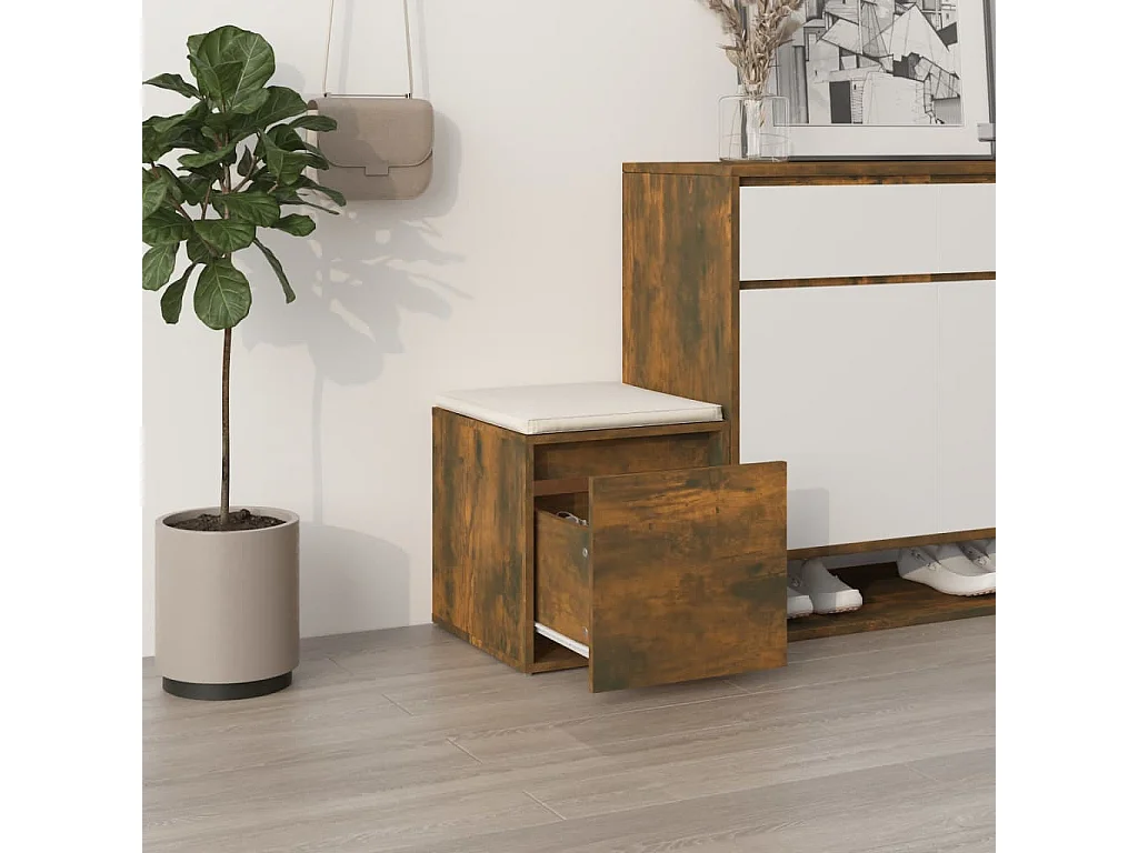 Tiroir boîte Chêne fumé 40,5x40x40 cm Bois d'ingénierie