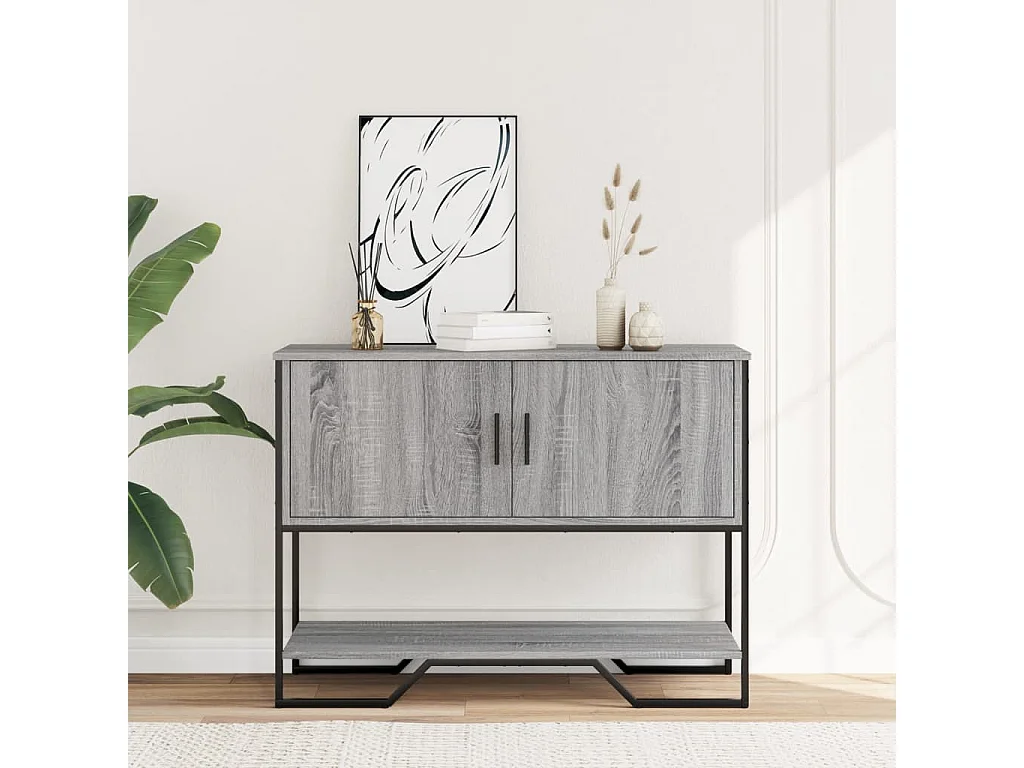 Mesa consola Sonoma gris 100x35x74,5 cm madera de ingeniería