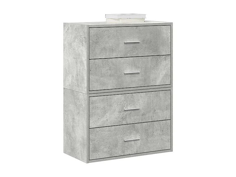 Kasten met 2 lades 2 stuks betongrijs bewerkt hout