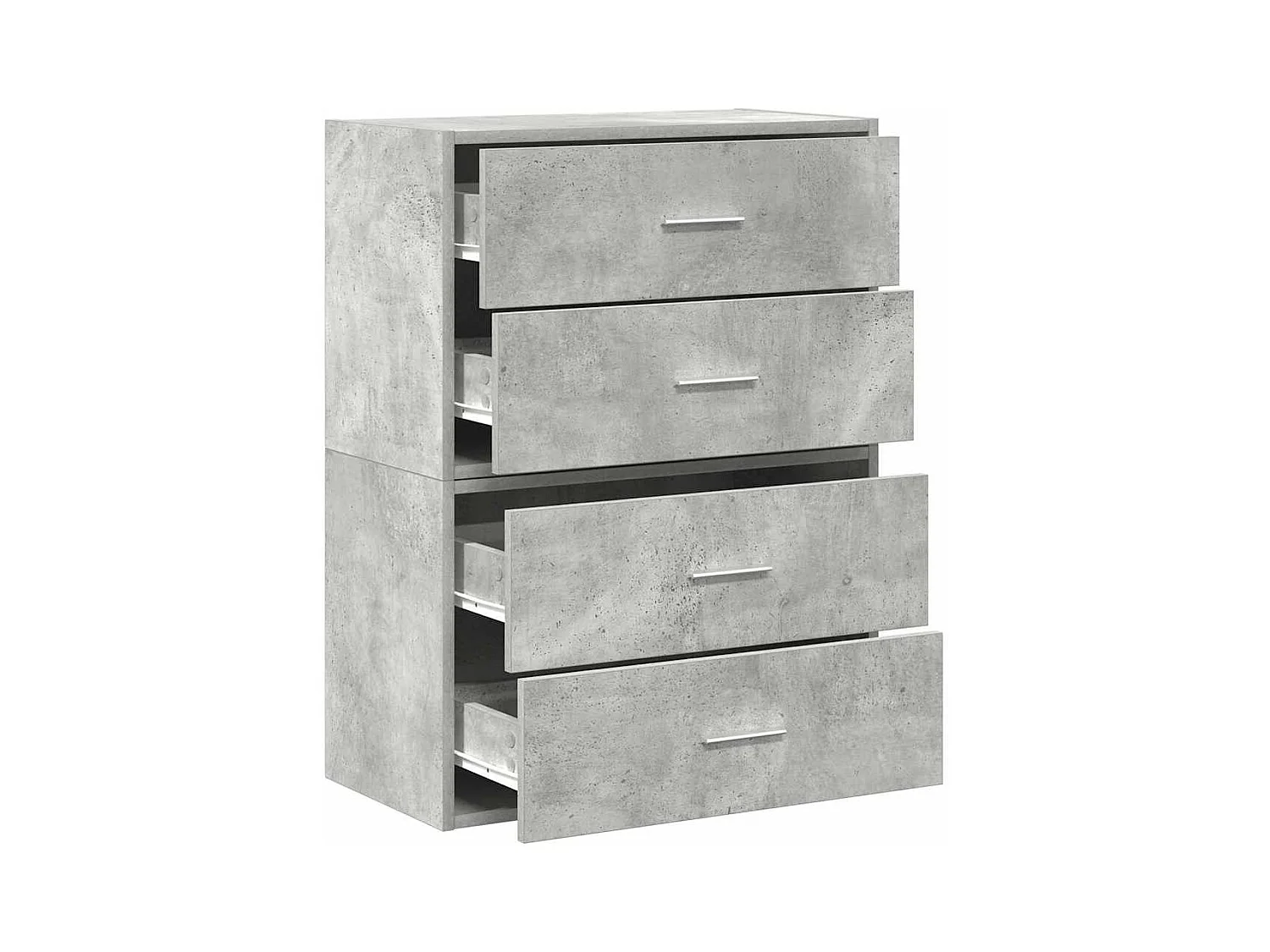 Kasten met 2 lades 2 stuks betongrijs bewerkt hout