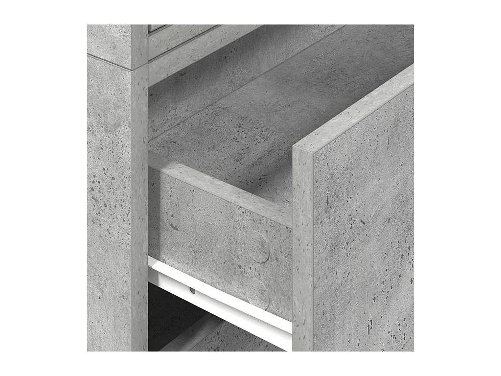 Kasten met 2 lades 2 stuks betongrijs bewerkt hout