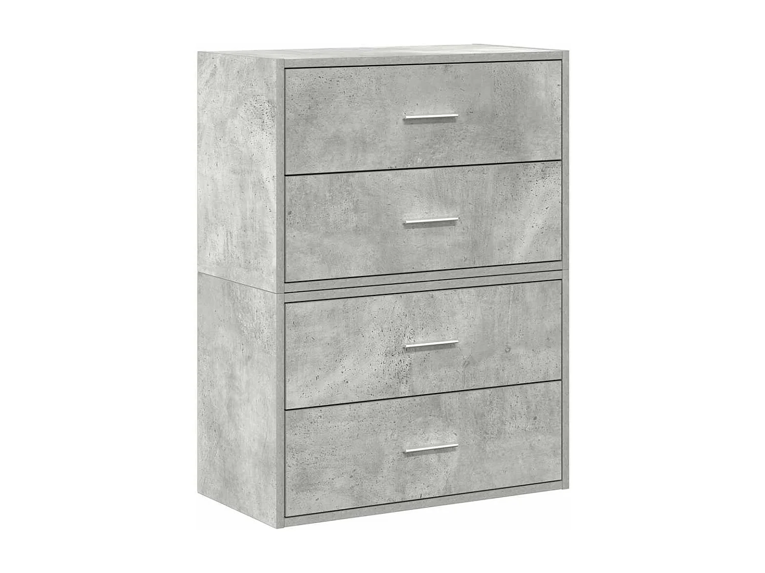 Armoires avec 2 tiroirs 2 pcs gris béton bois d'ingénierie