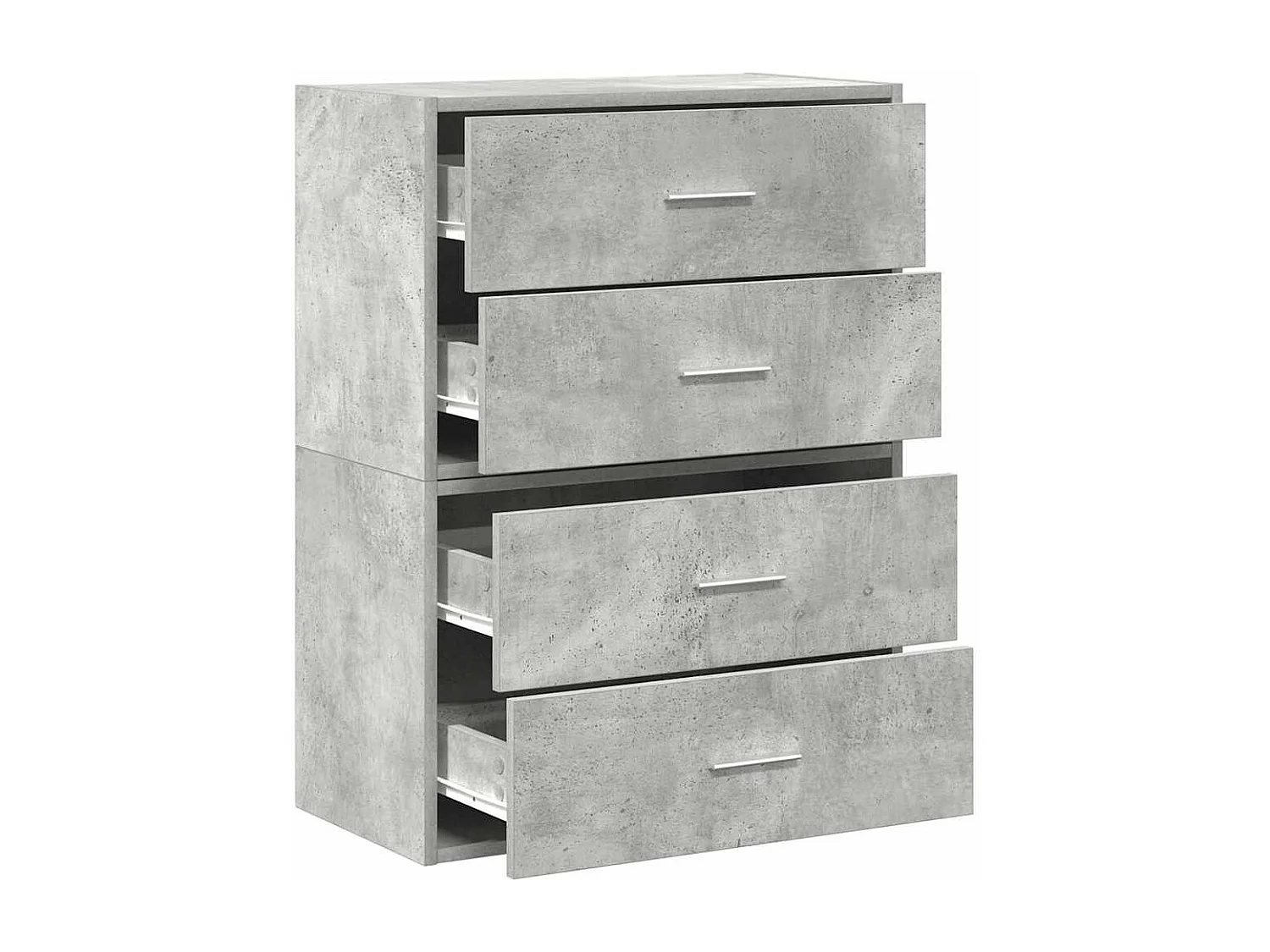 Armoires avec 2 tiroirs 2 pcs gris béton bois d'ingénierie