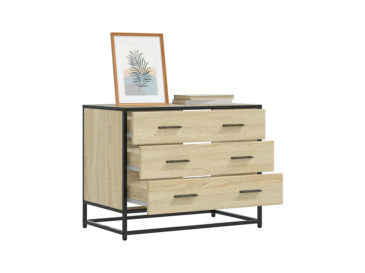 Sonoma eiken ladekast 70x41x56 cm bewerkt hout