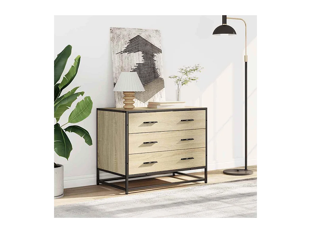 Sonoma eiken ladekast 70x41x56 cm bewerkt hout