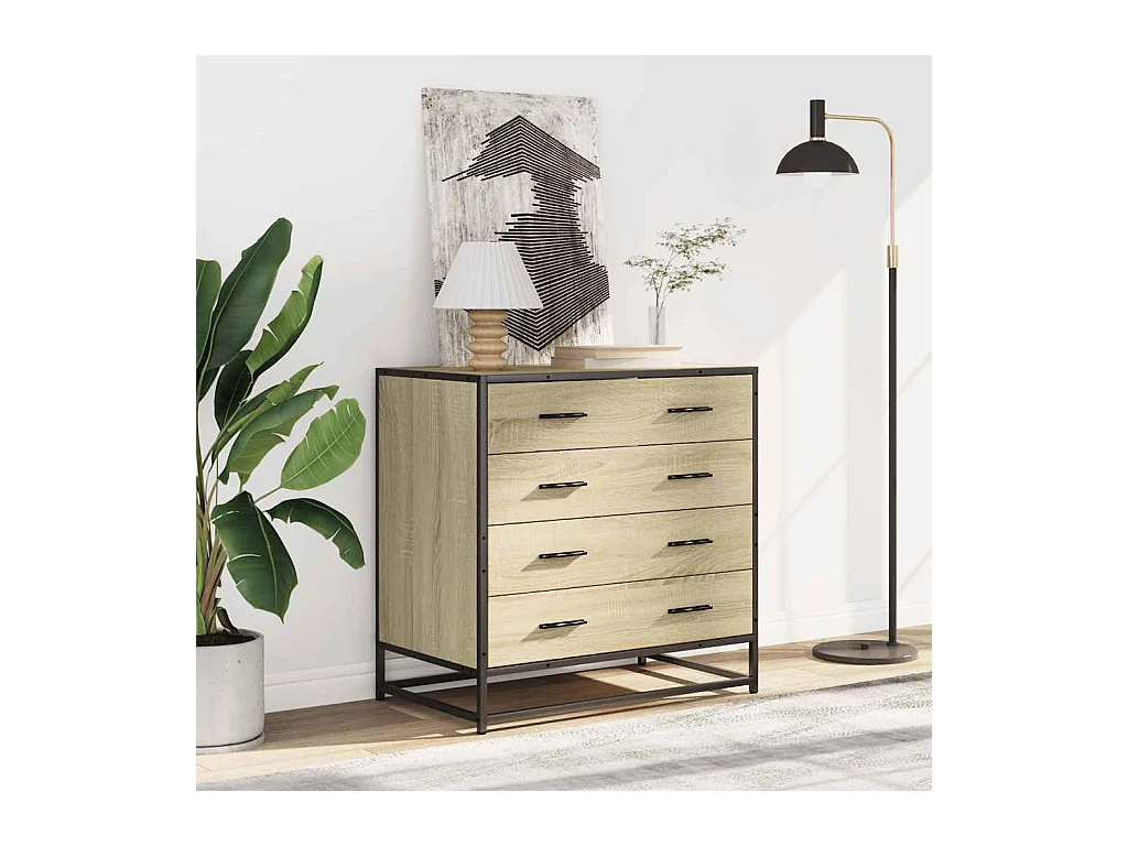 Cassettiera in rovere Sonoma 70x41x70 cm in legno ingegnerizzato