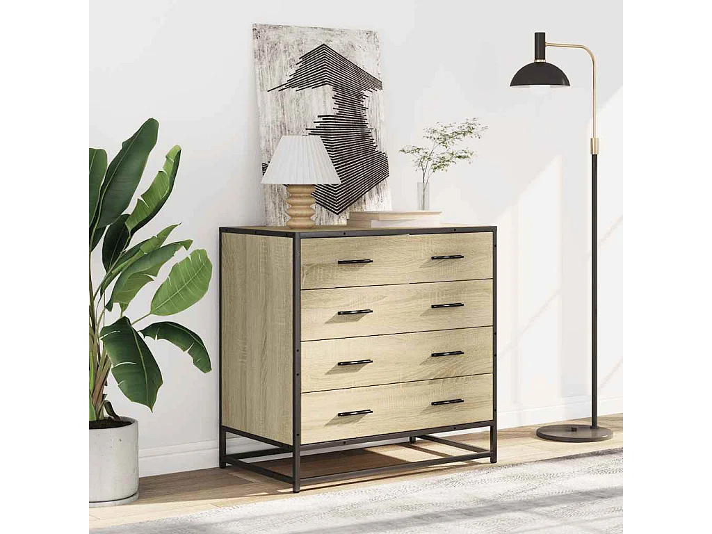 Commode chêne sonoma 70x41x70 cm bois d'ingénierie