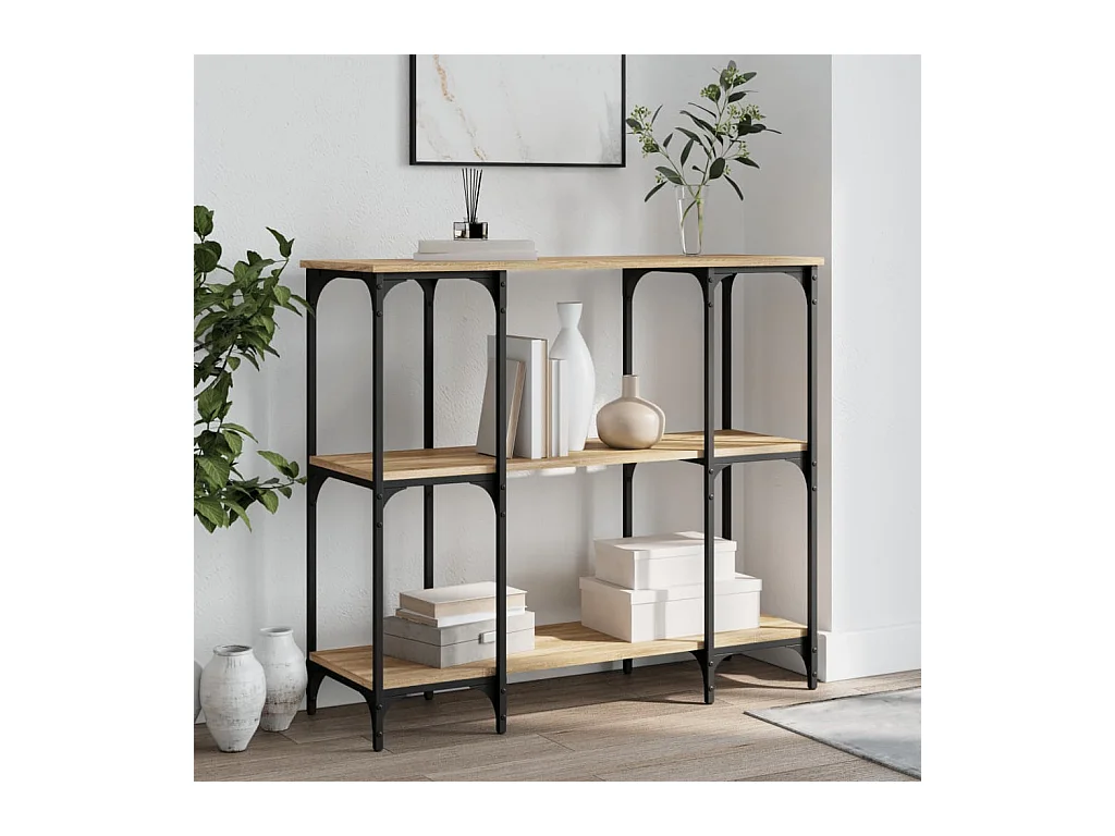 Table console chêne sonoma 102x35x90 cm bois d'ingénierie