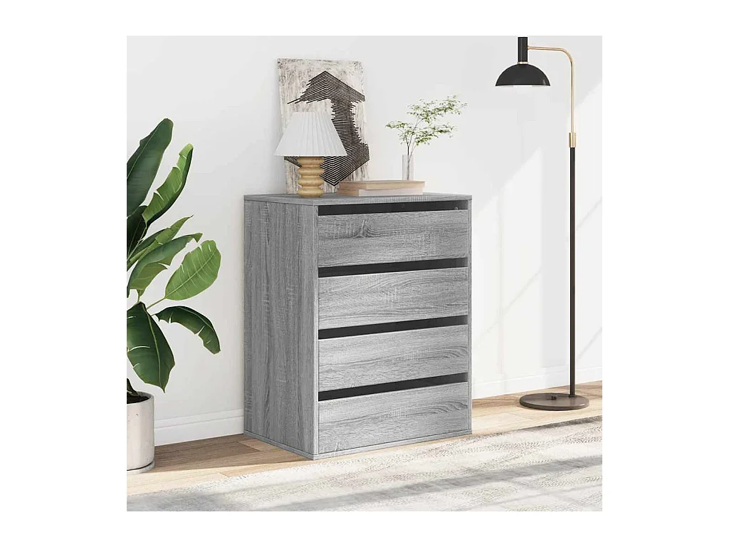 Cómoda esquinera gris Sonoma 60x41x76 cm madera de ingeniería