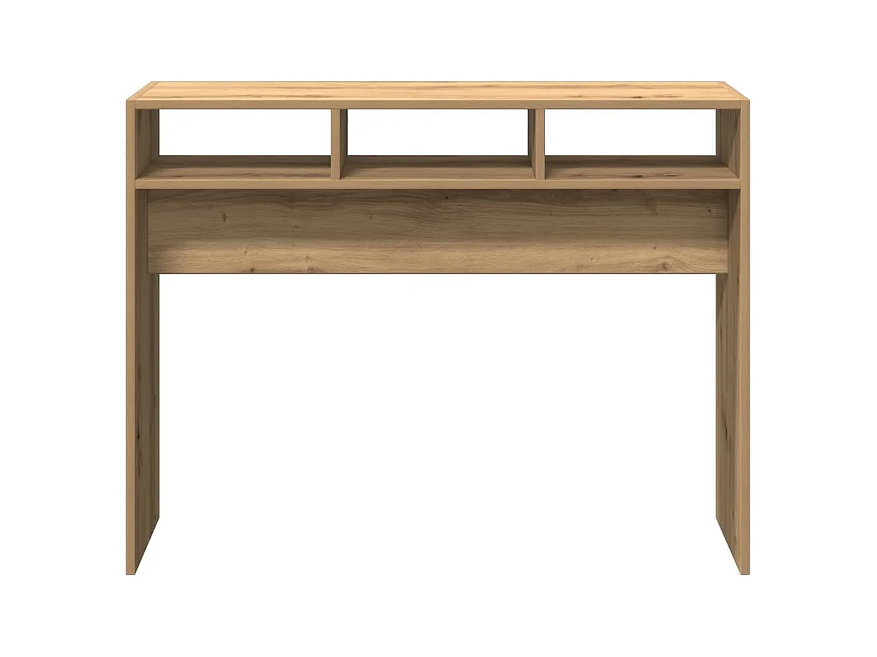 Table console chêne artisanal 105x30x80 cm bois d'ingénierie