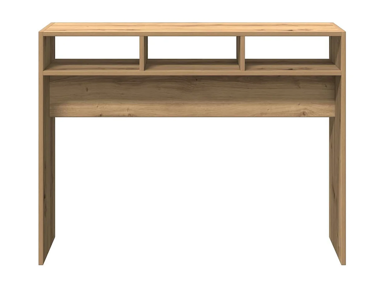 Table console chêne artisanal 105x30x80 cm bois d'ingénierie