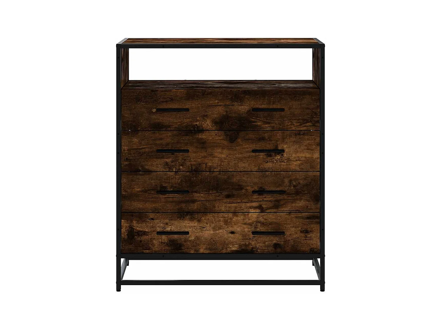 Gerookte eikenhouten ladekast 70x41x83,5 cm bewerkt hout