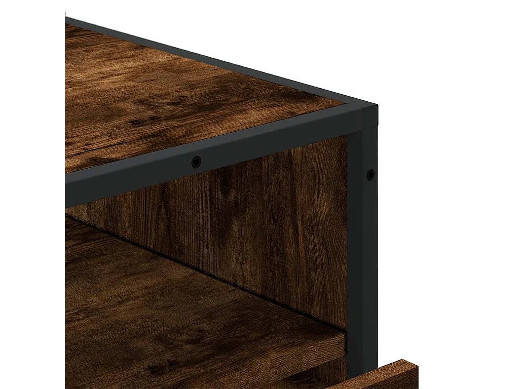 Gerookte eikenhouten ladekast 70x41x83,5 cm bewerkt hout