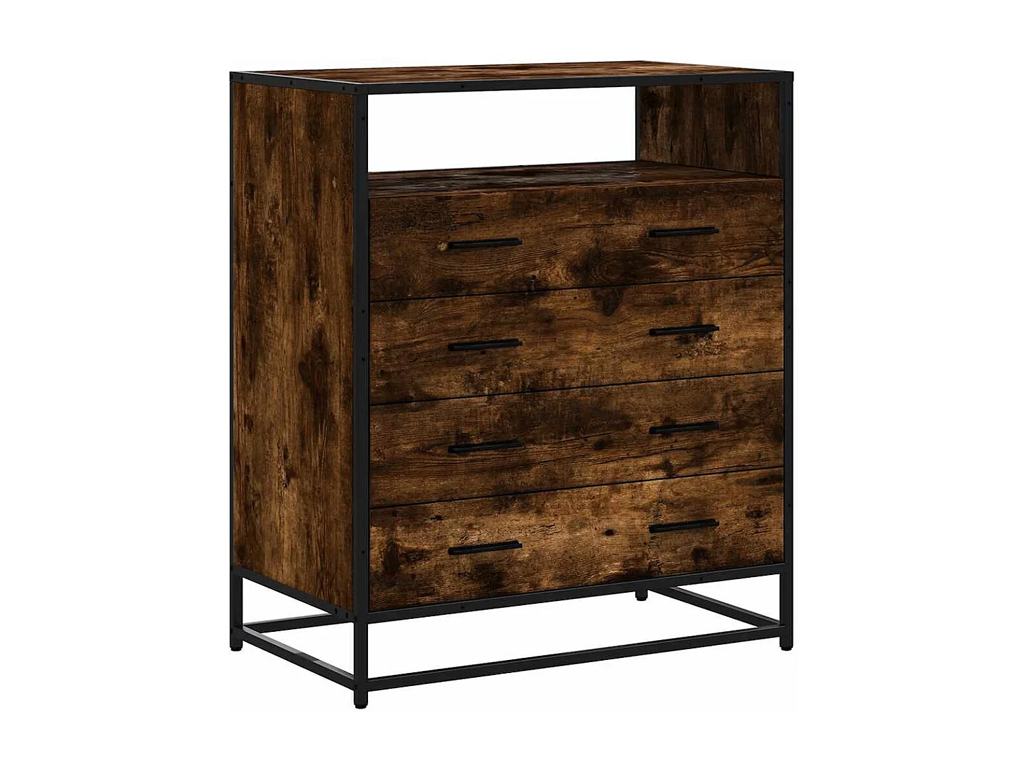 Commode chêne fumé 70x41x83,5 cm bois d'ingénierie