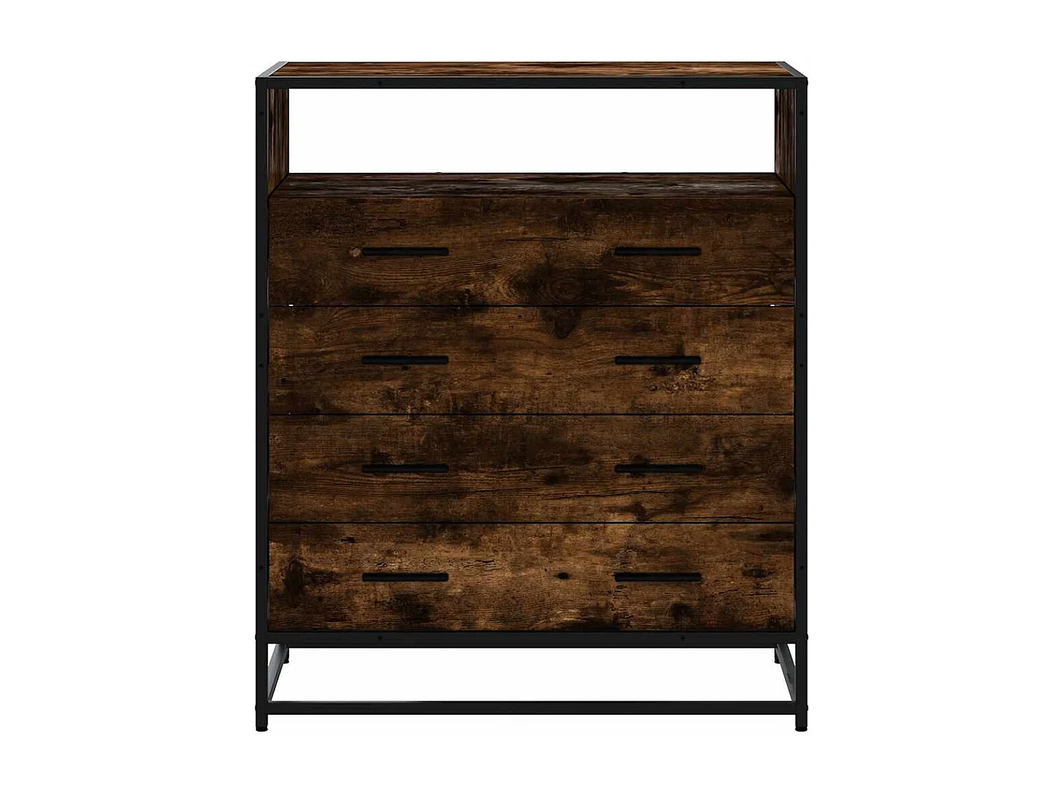 Commode chêne fumé 70x41x83,5 cm bois d'ingénierie