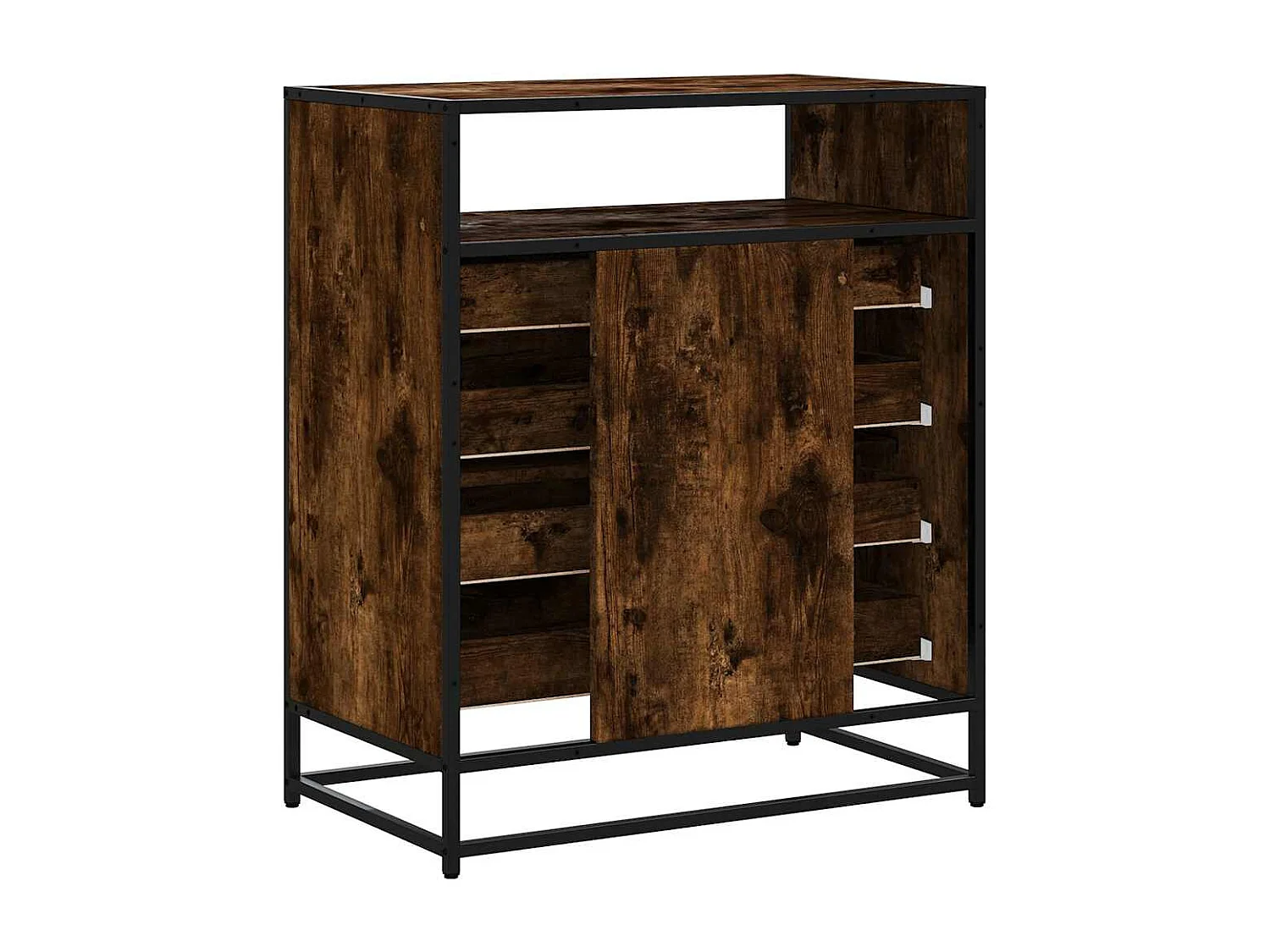 Commode chêne fumé 70x41x83,5 cm bois d'ingénierie