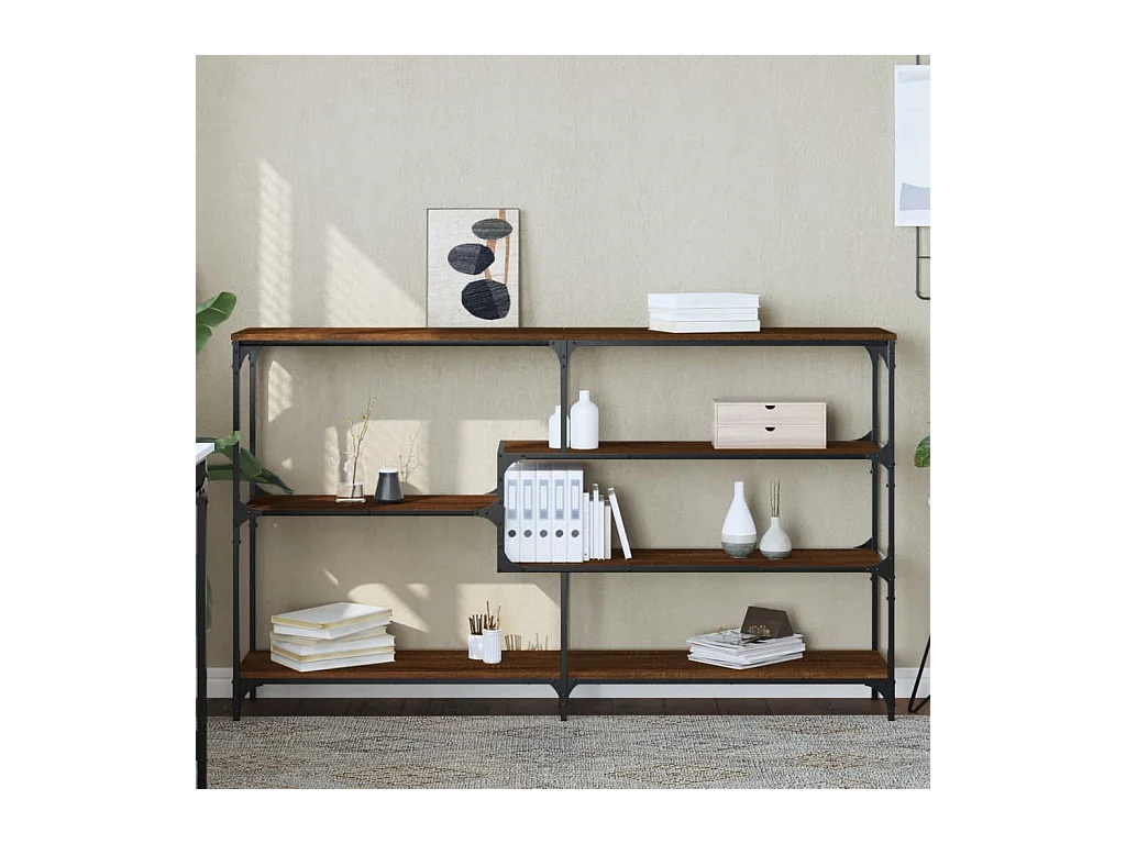 Table console chêne marron 160x32x95 cm bois d'ingénierie