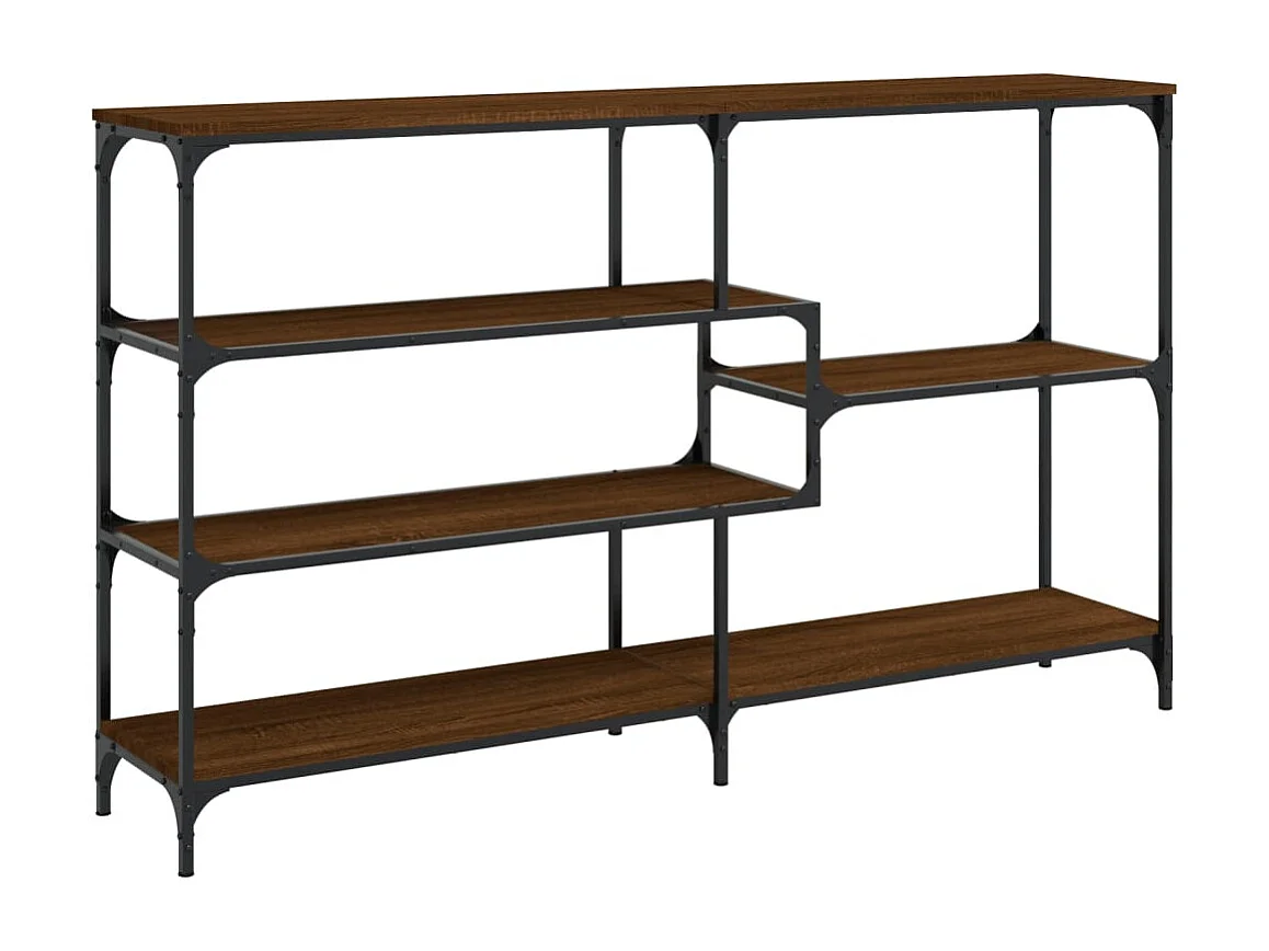 Table console chêne marron 160x32x95 cm bois d'ingénierie