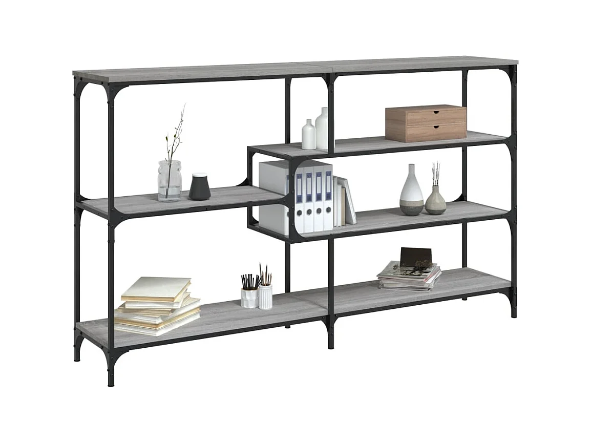 Table console sonoma gris 160x32x95 cm bois d'ingénierie