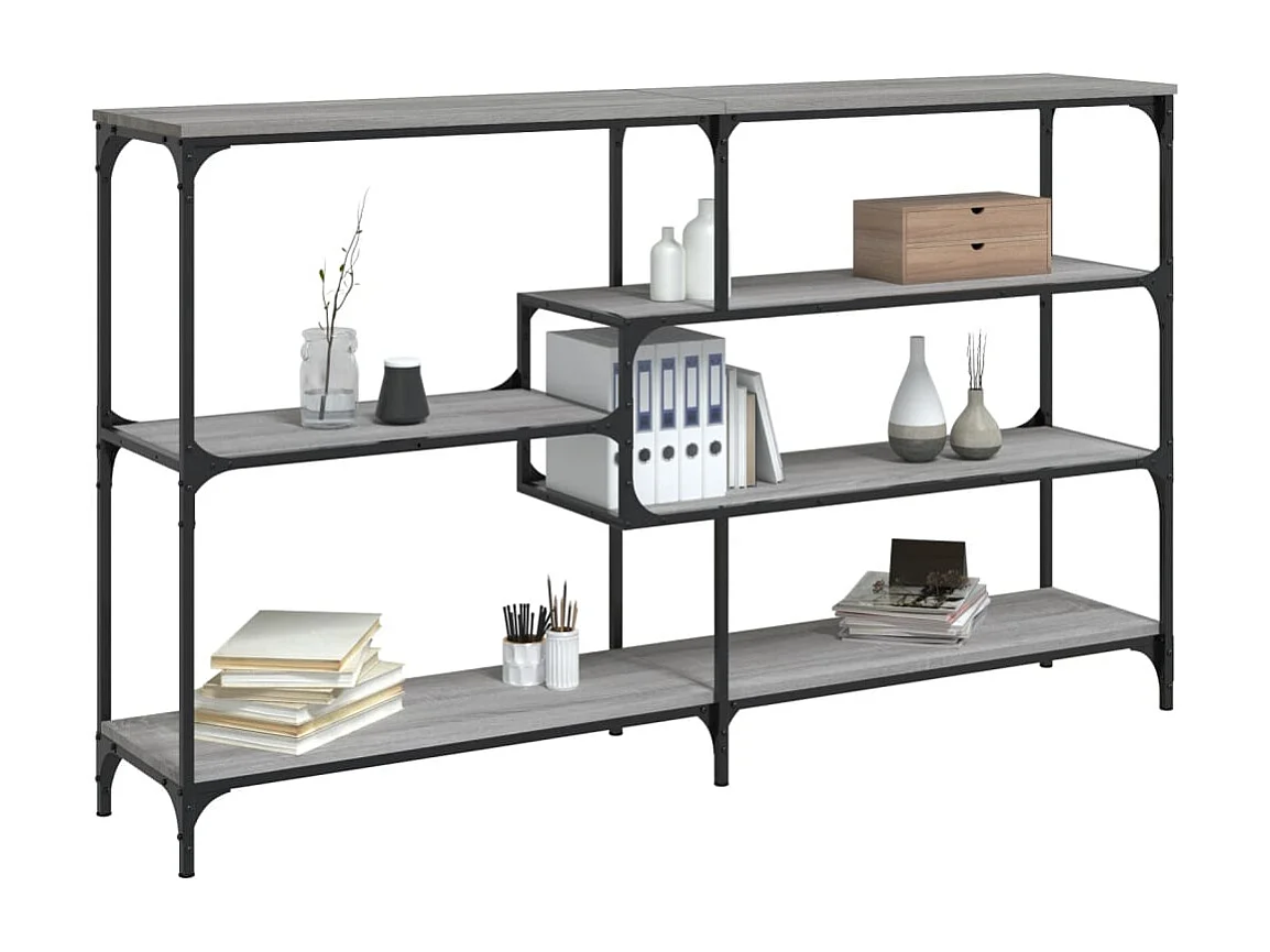 Table console sonoma gris 160x32x95 cm bois d'ingénierie